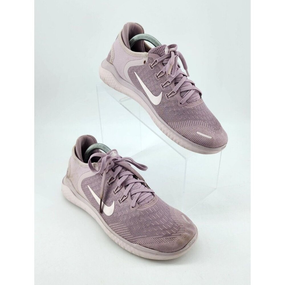 Nike Women's Free Run 2018 Lace Up Running Training Shoes Purple 942837-600 7.5